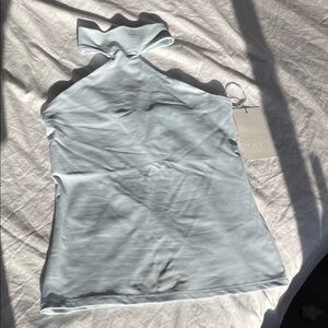 ZARA Pale Blue Halter Neck Tank Top
